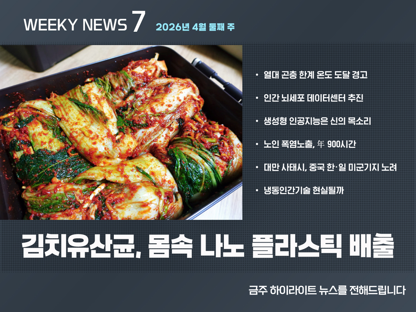 《Weekly News7》위클리 뉴스7 2026년 4월 둘째 주