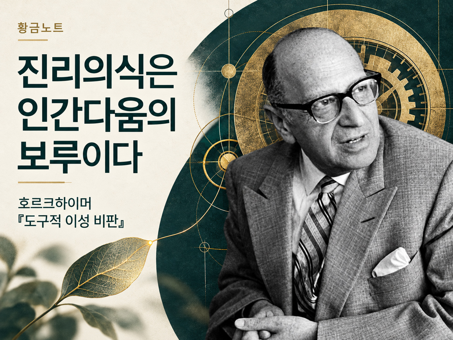진리의식은 인간다움의 보루이다 - 호르크하이머의 『도구적 이성 비판』